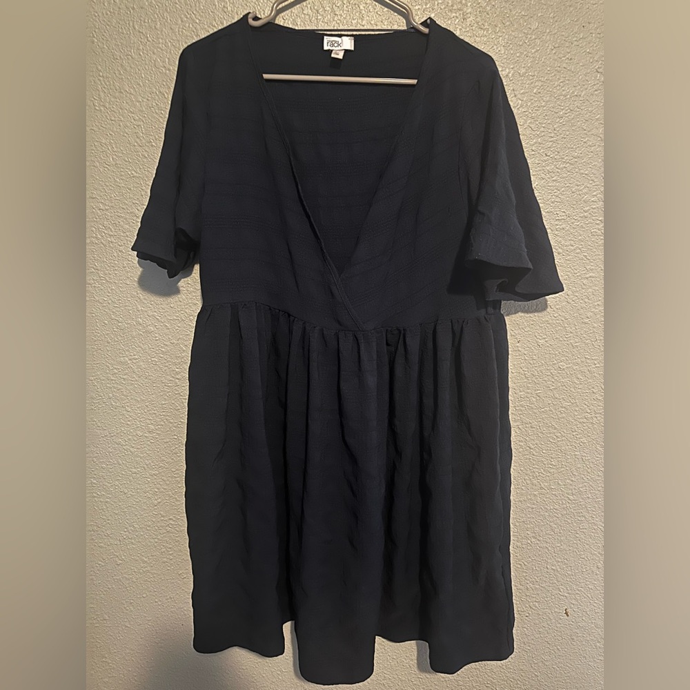 Elegant Navy V-Neck Mini Dress